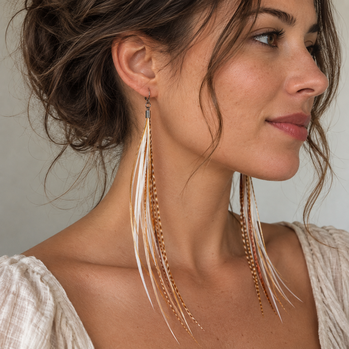 White ginger earrings