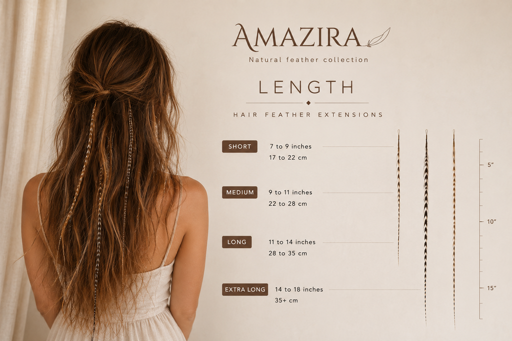DIY 5 Feather Hair Extension Kit, 6-25cm / 6-15''