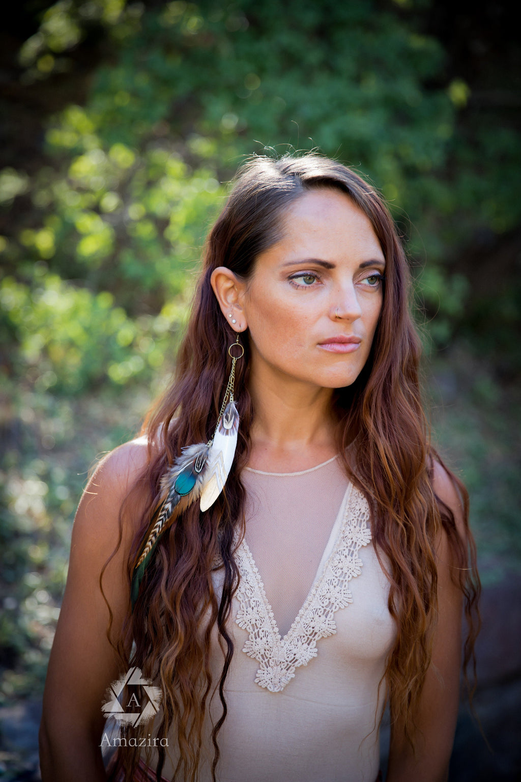 Natural extra Long Feather Earrings, drop chain earrings, Rooster Grizzly feathers, Boho hippie feather statement, bestfriend gift for her