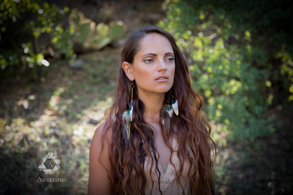 Bohemian feather earrings