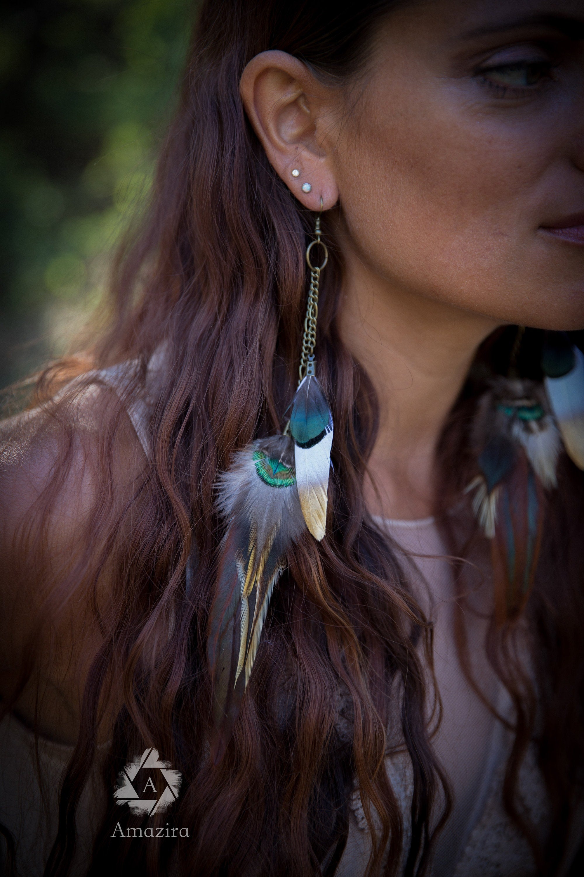 Bohemian feather earrings