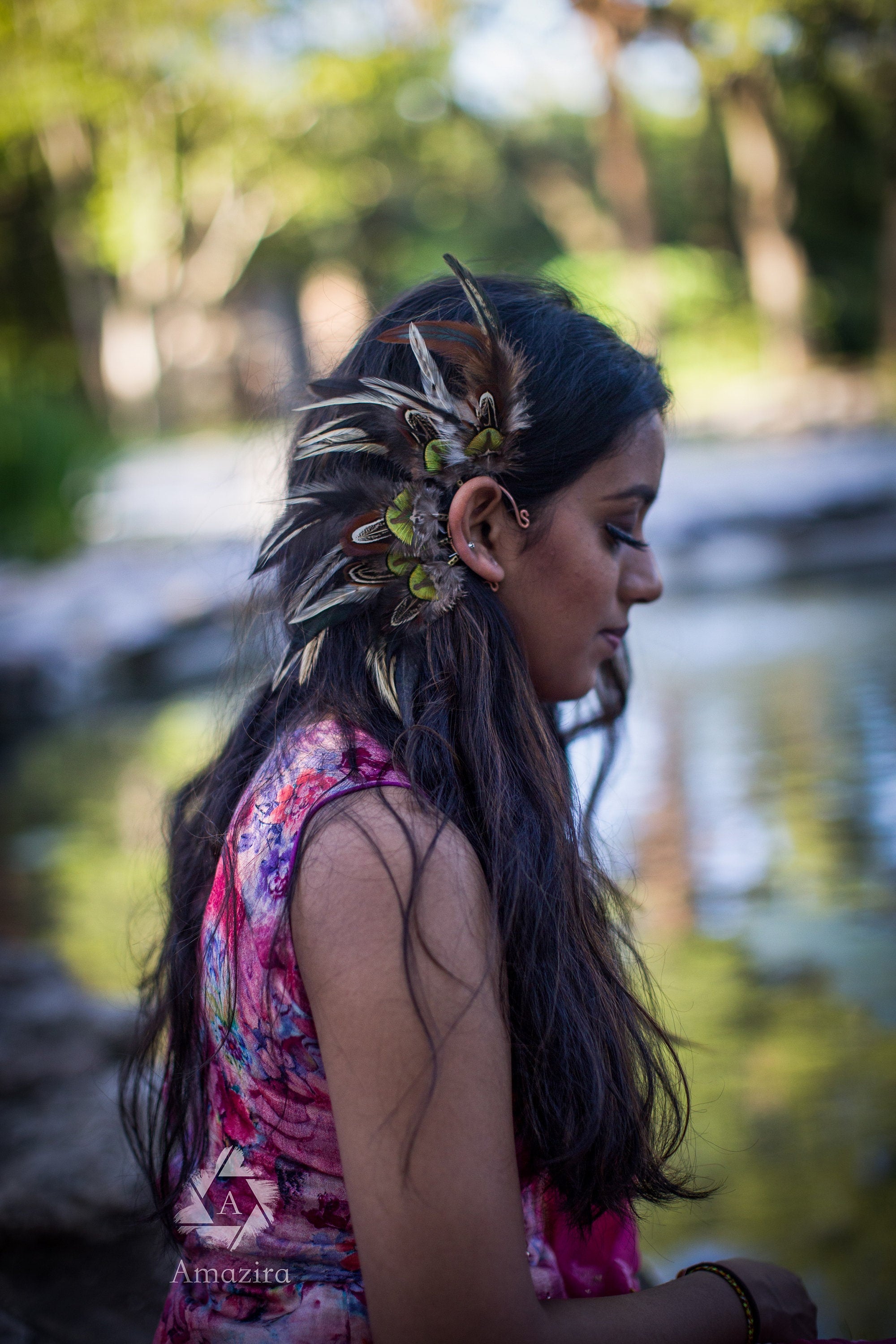 Tribal feather shamanic ear wrap
