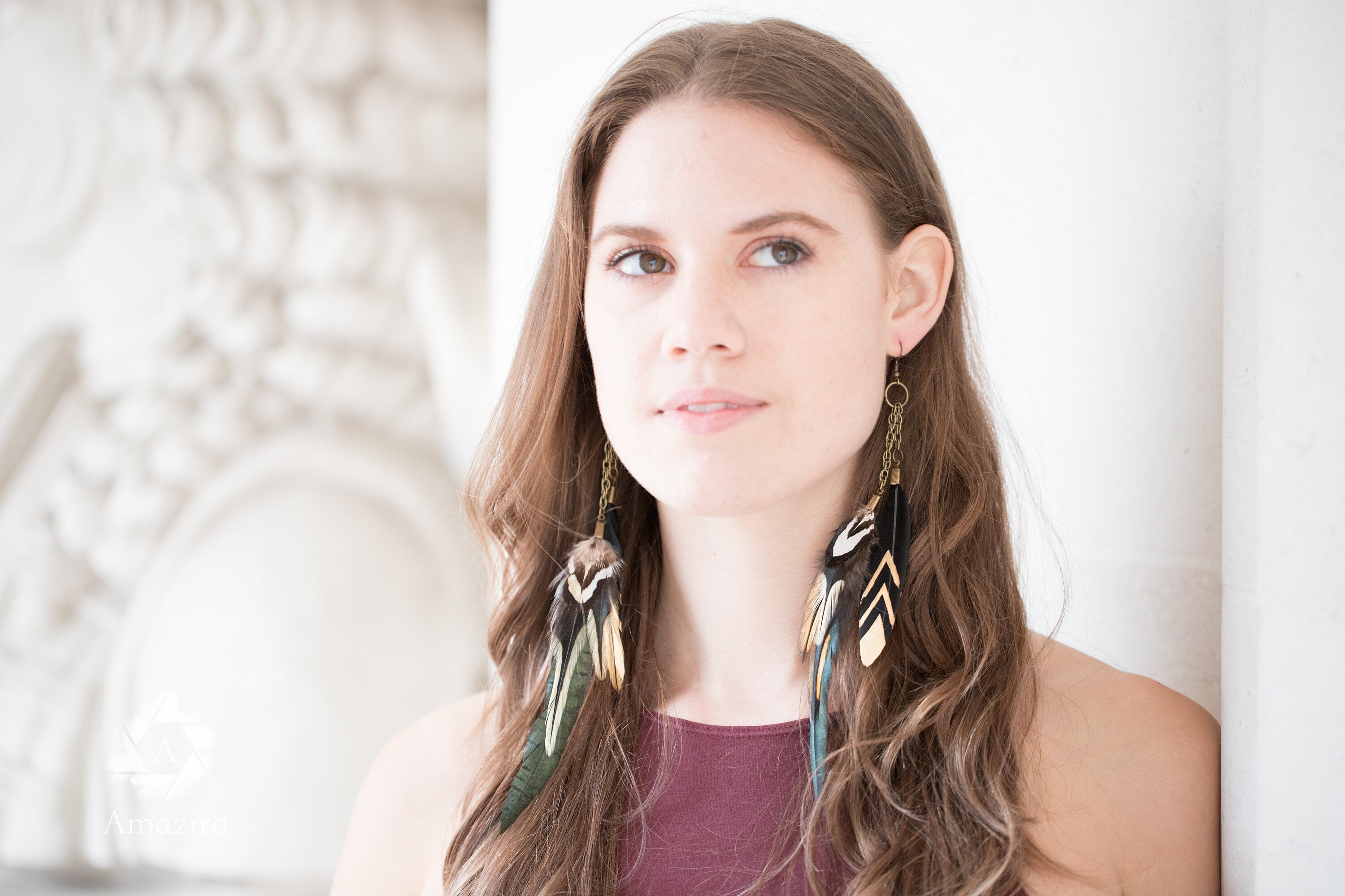Black & Gold drop chain earrings