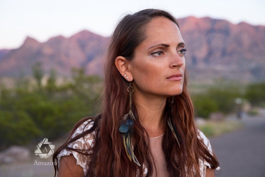 Dangle blue earrings