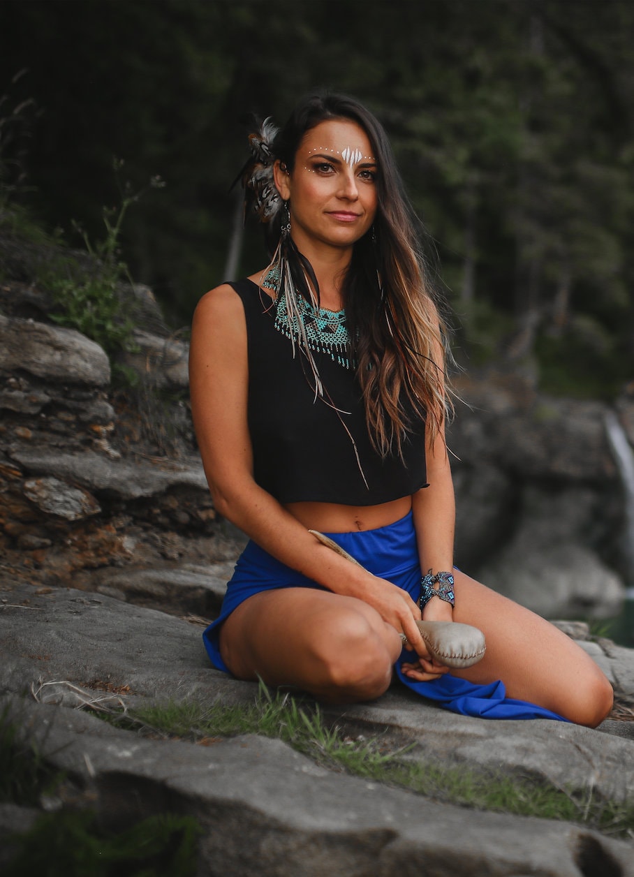 Festival burning man feather ear cuff