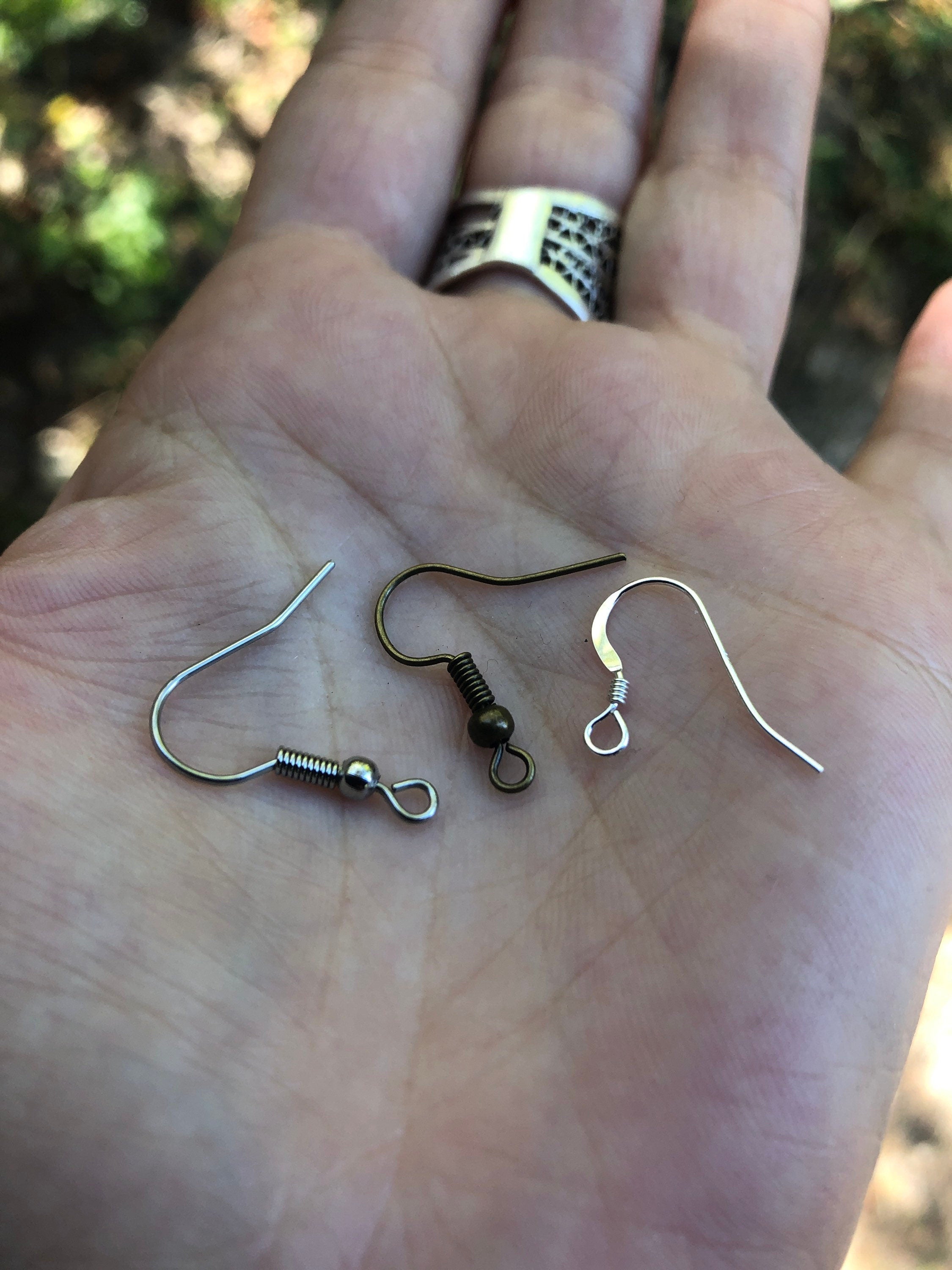 Green & brown real handmade feather earring