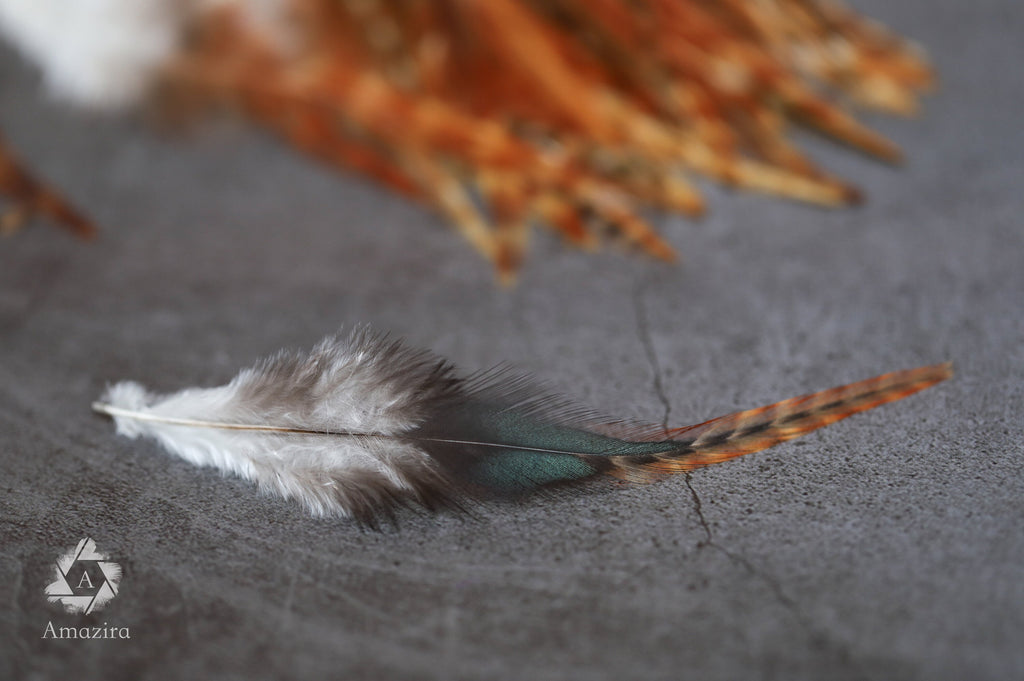 Natural ginger grizzly bulk feathers 10-12 cm -4'-5'' inches