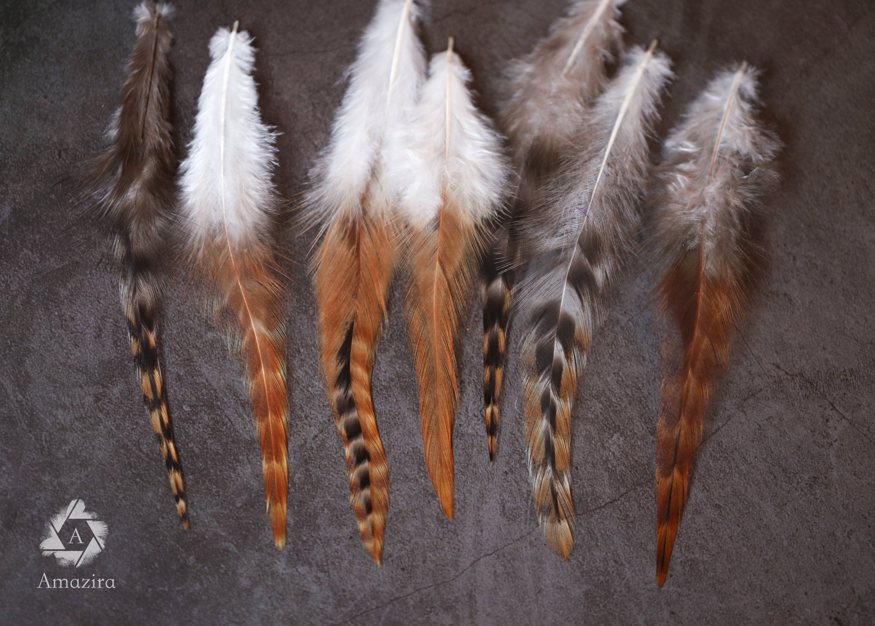 Natural ginger grizzly bulk feathers 10-12 cm -4'-5'' inches