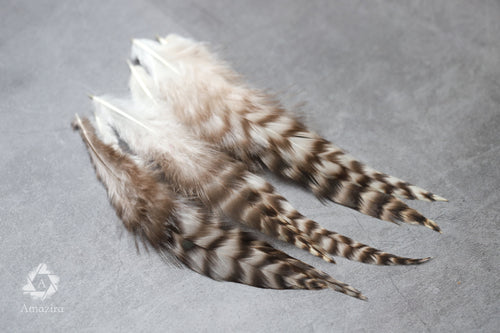 7-12 cm 3-5 inches Natural grizzly bulk feathers
