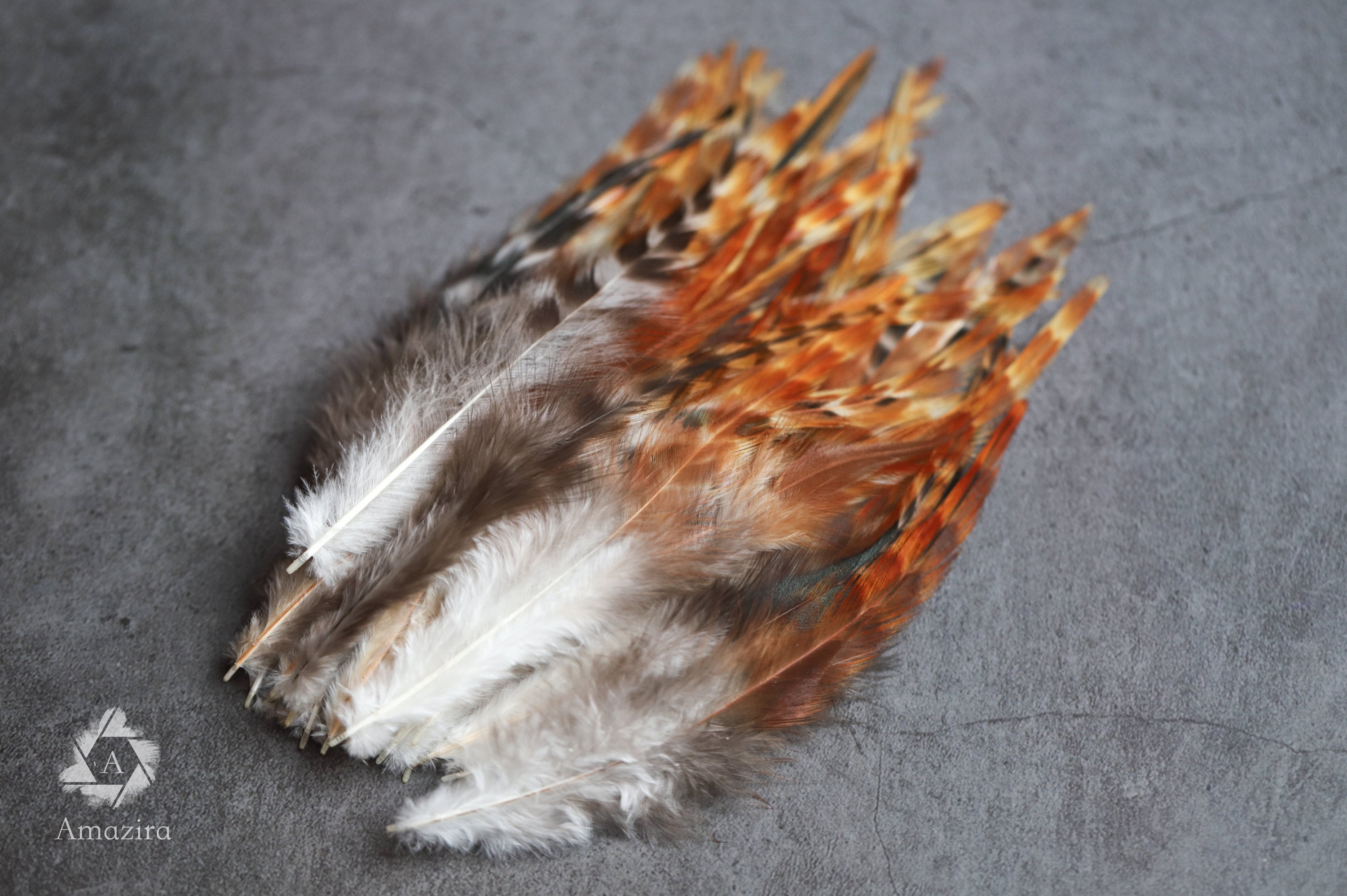 Natural ginger grizzly bulk feathers 10-12 cm -4'-5'' inches