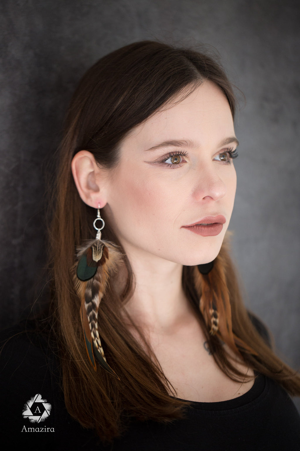 Natural Long Feather Earrings