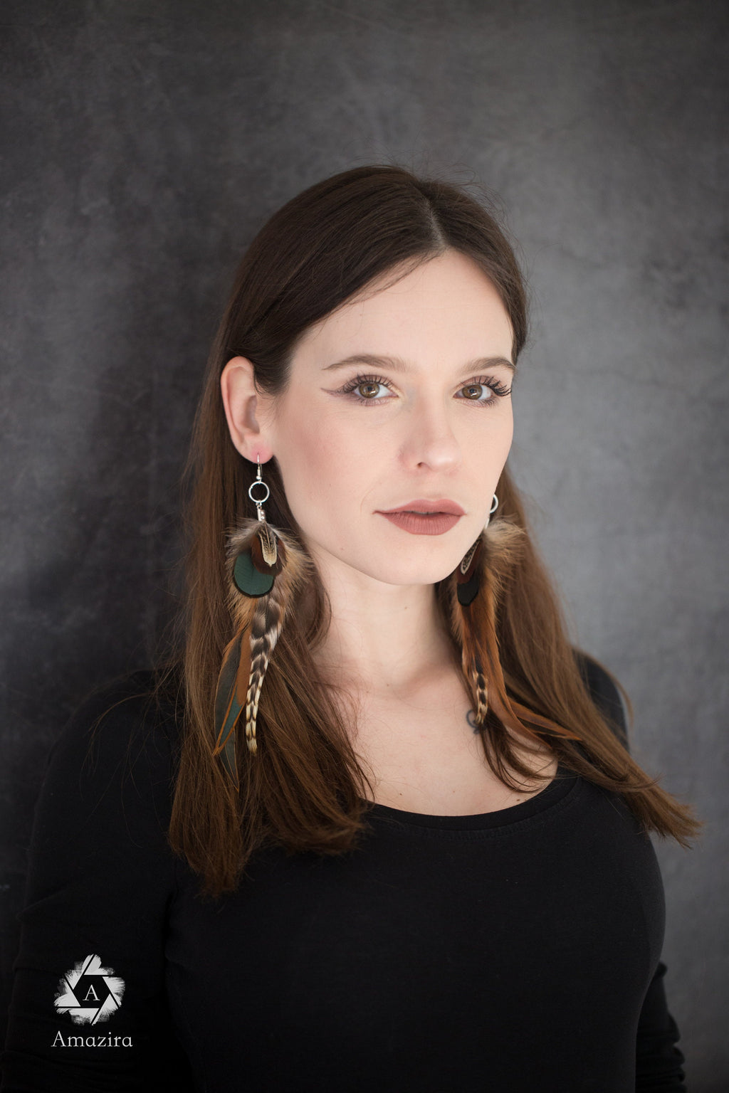 Natural Long Feather Earrings