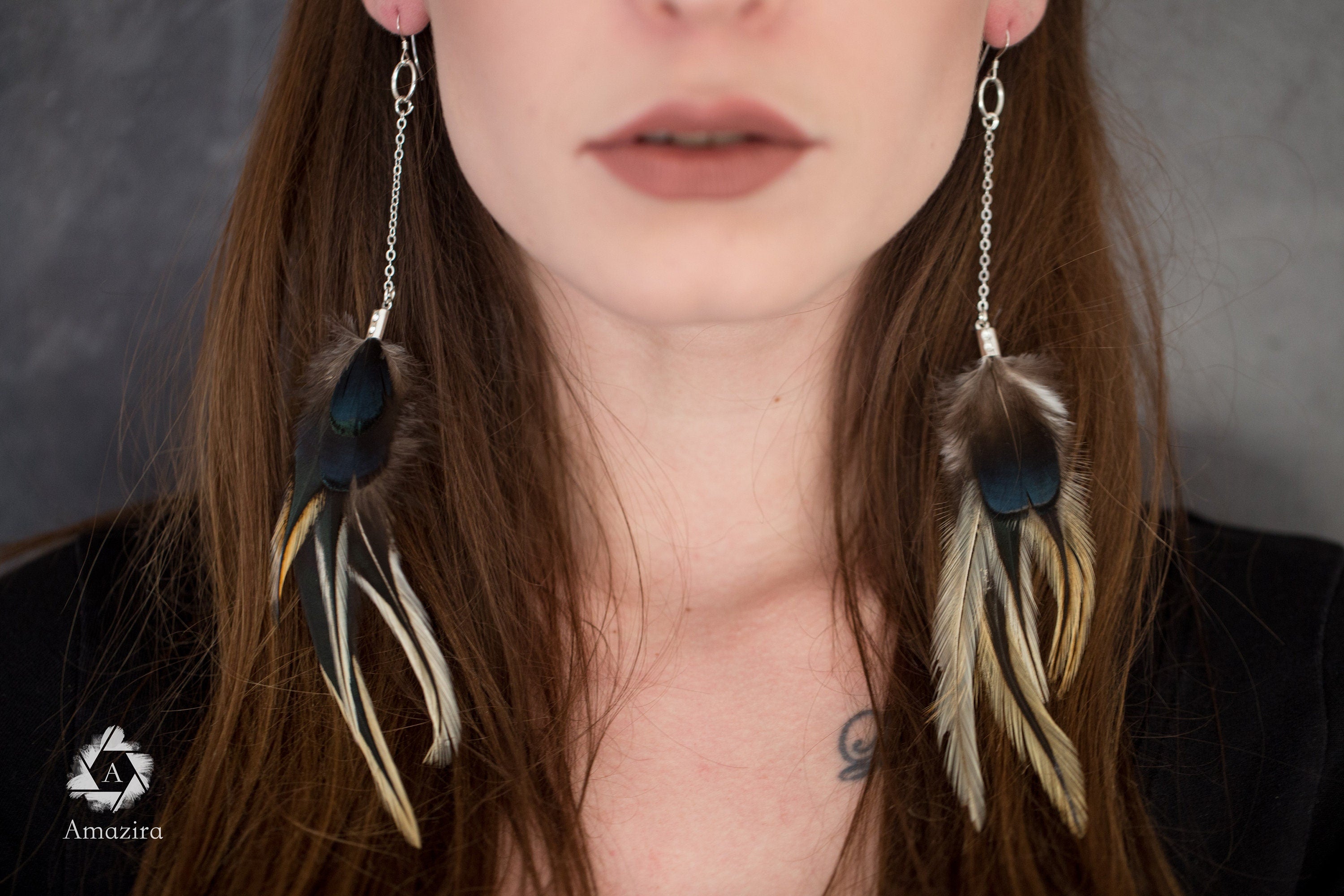 Dangle blue earrings