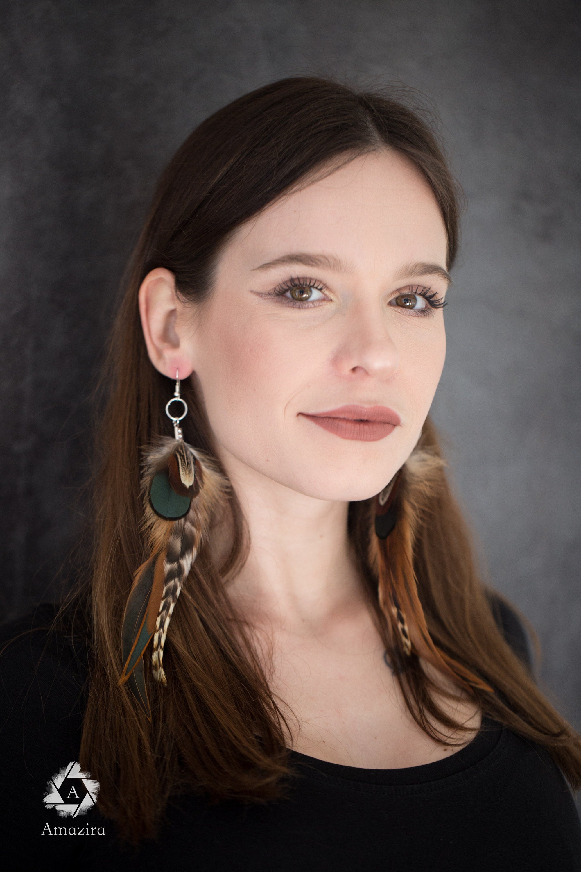 Natural Long Feather Earrings