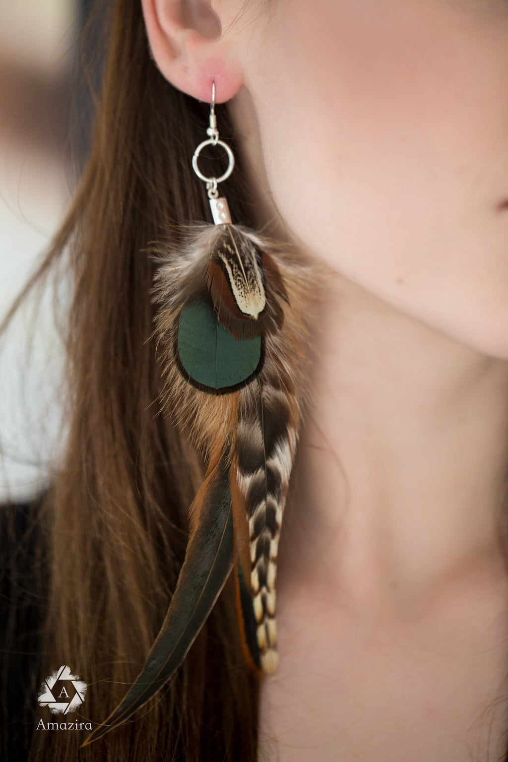 Natural Long Feather Earrings