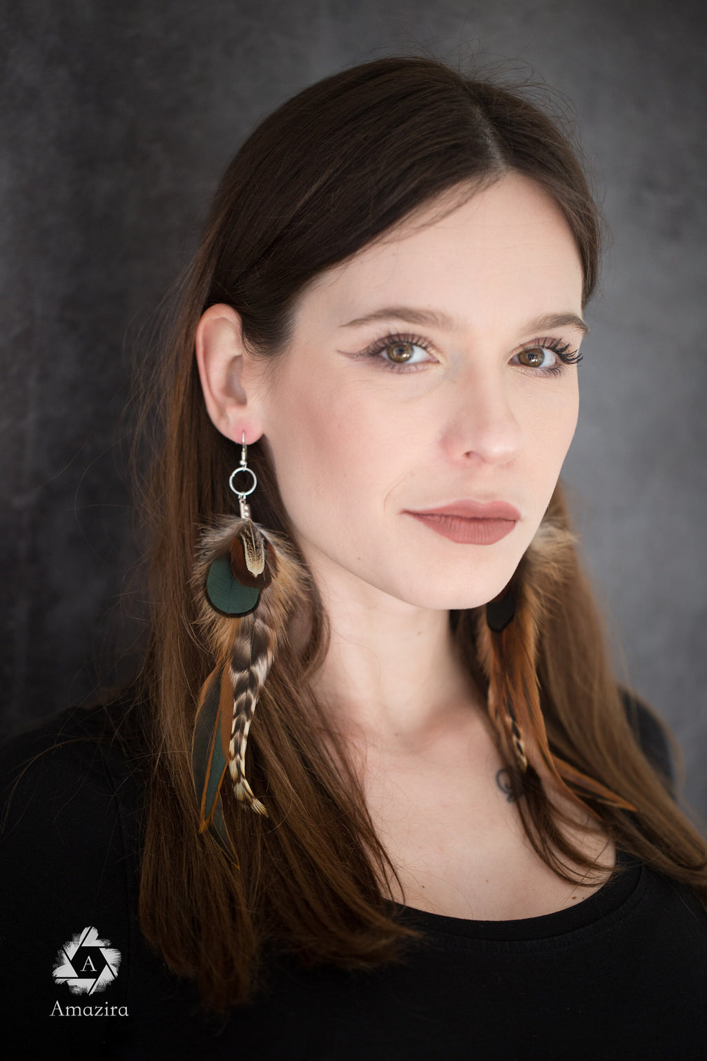 Natural Long Feather Earrings