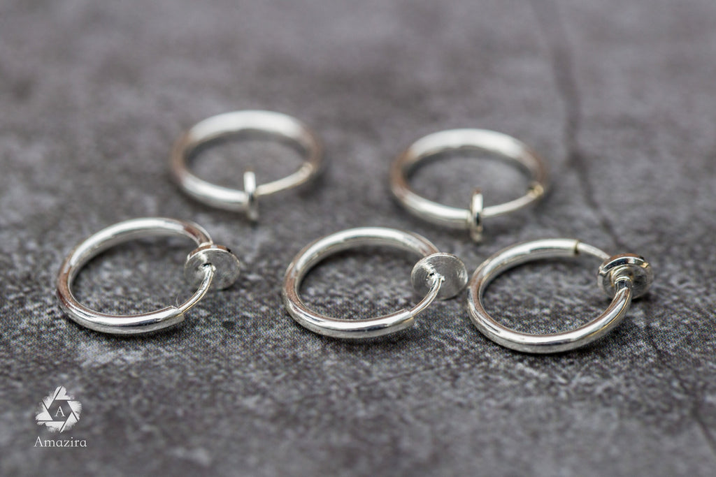 Bulk mini steel fake earrings hoops findings