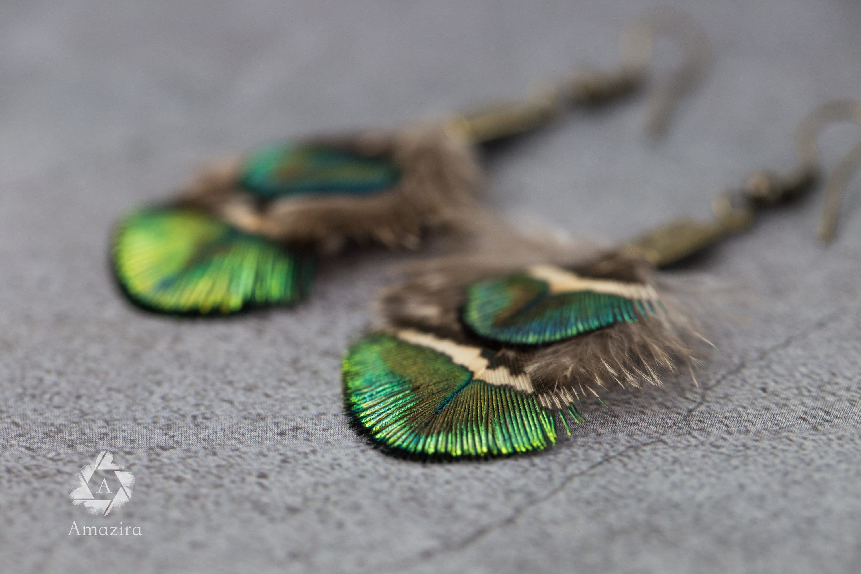 Mini peacock delicate earrings