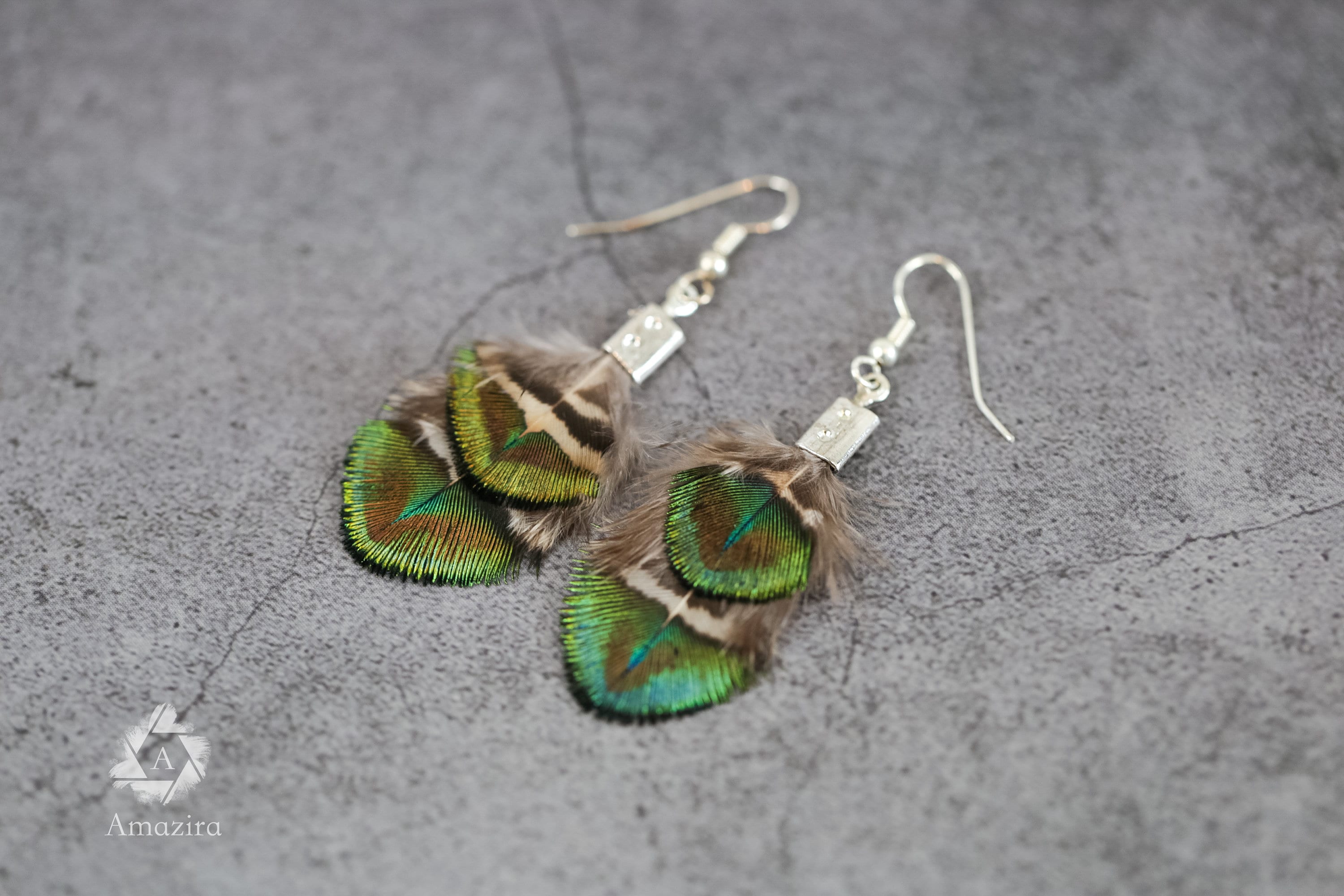 Mini peacock delicate earrings