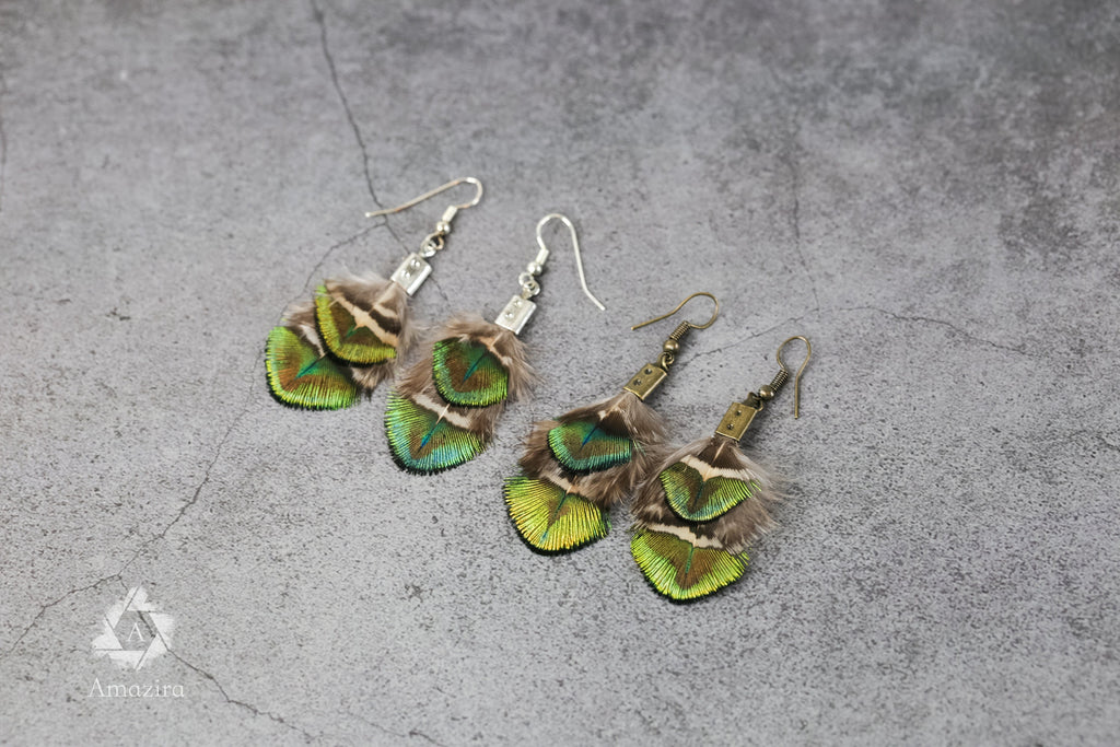 Mini peacock delicate earrings