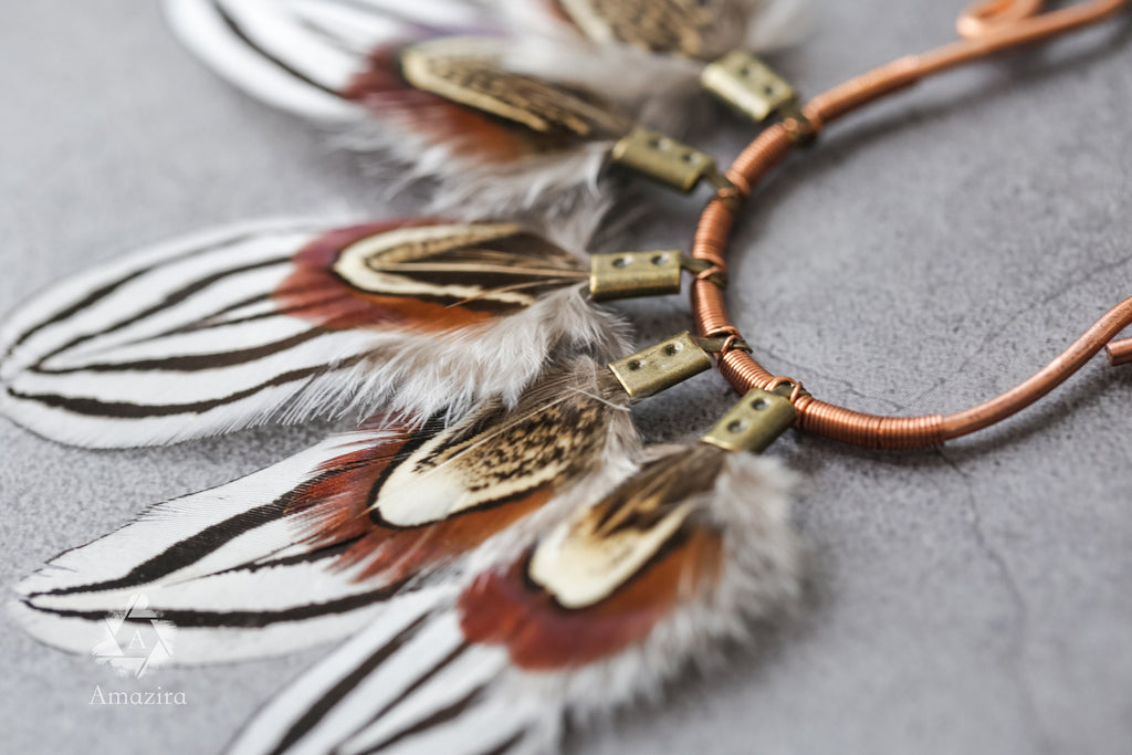 Weißes Zebra Feder Ohrschmuck