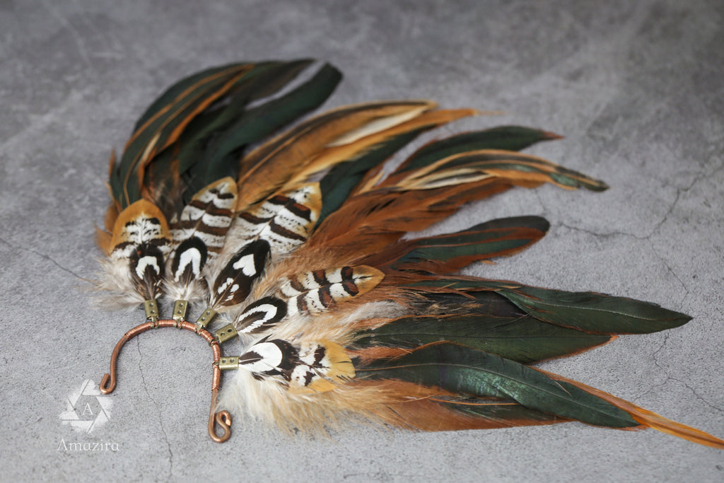 Festival burning man feather ear cuff