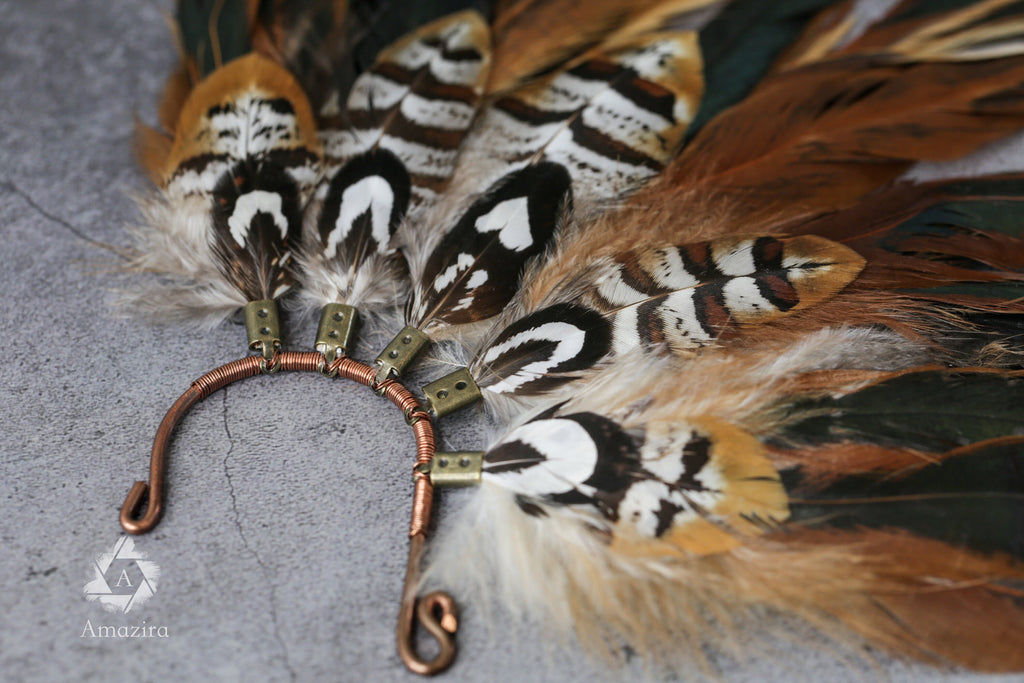 Festival burning man feather ear cuff