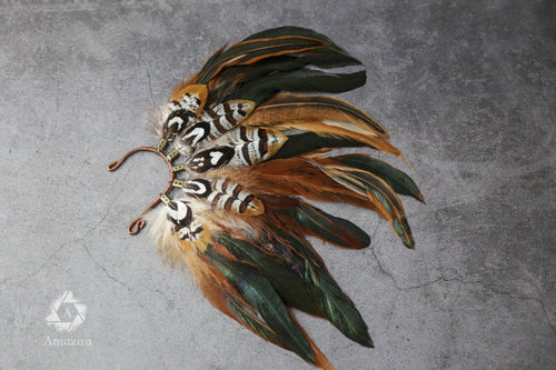 Boucle d'oreille en plumes du festival Burning Man