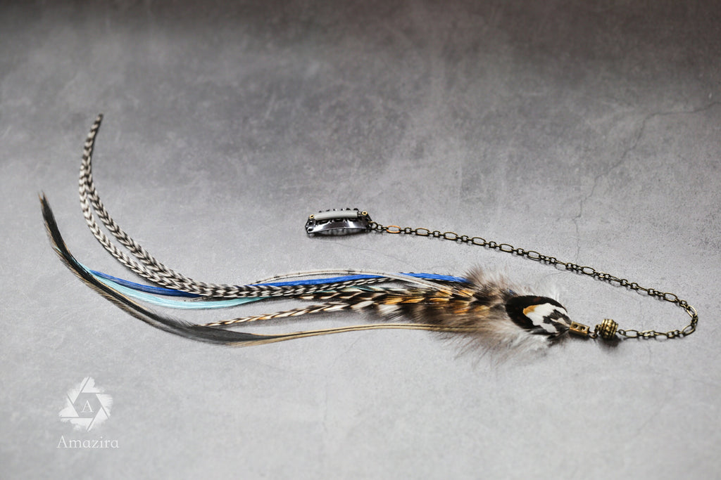 Feather hair clip extension
