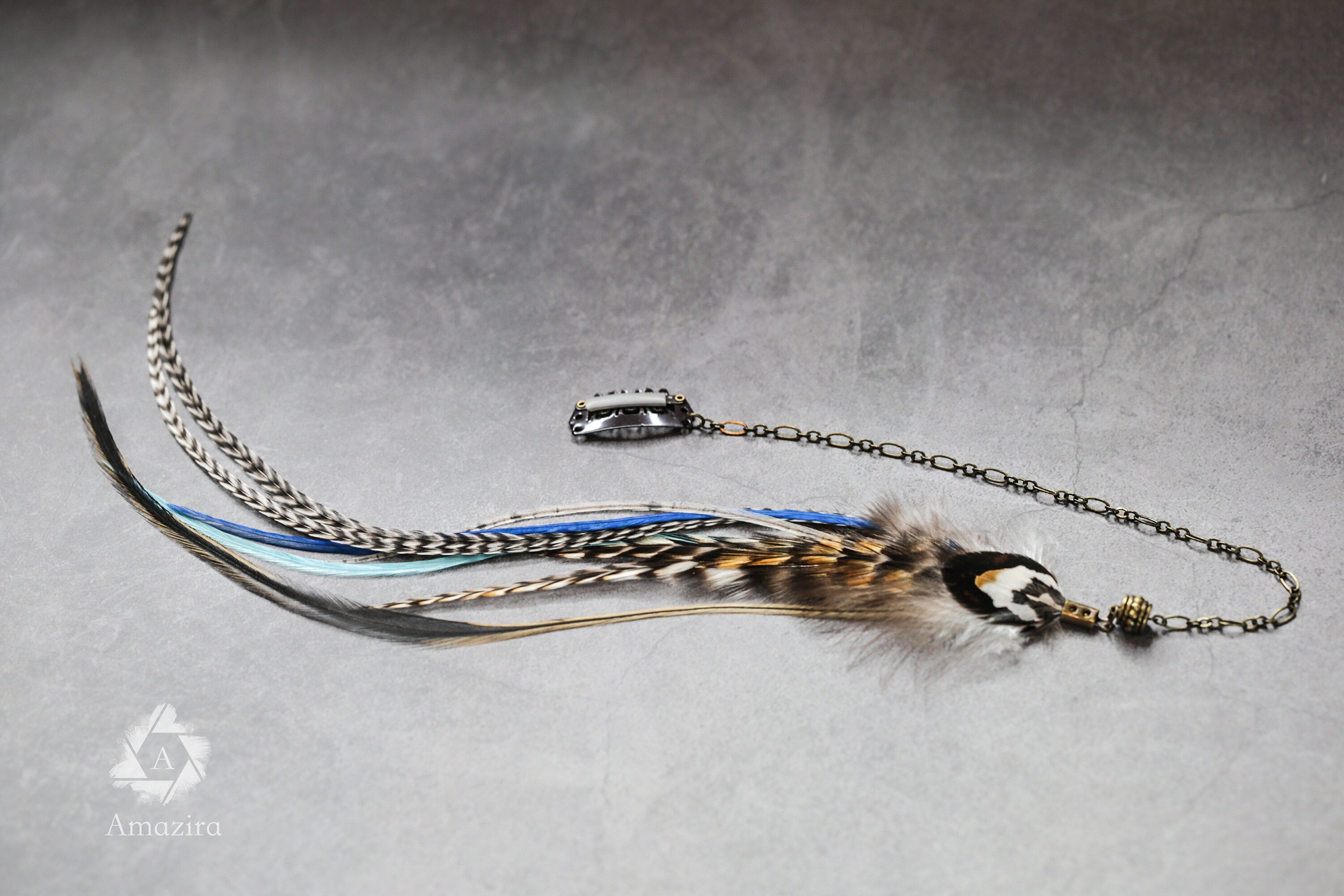 Feather hair clip extension