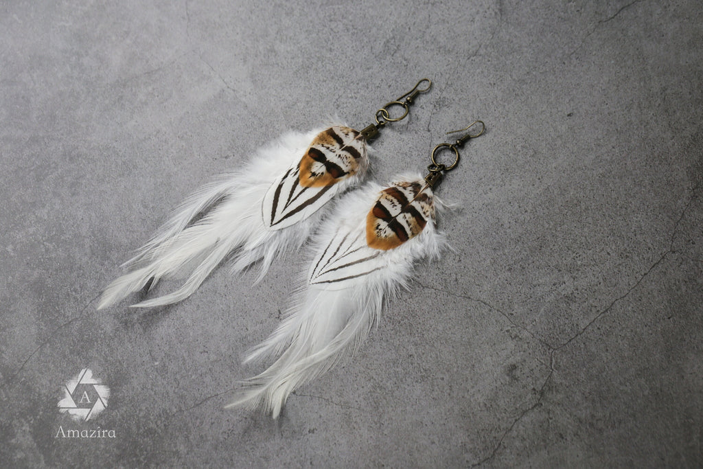White bohemian earring