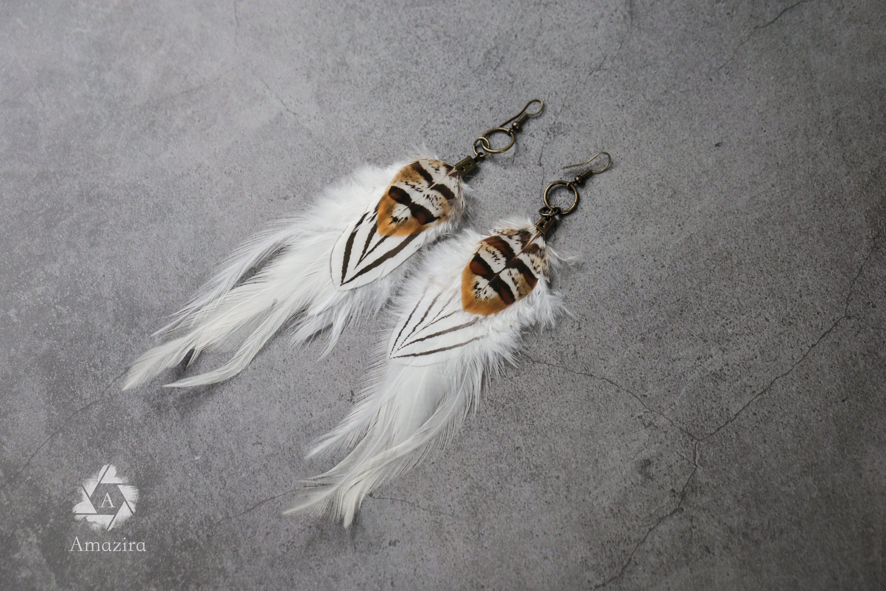 White bohemian earring