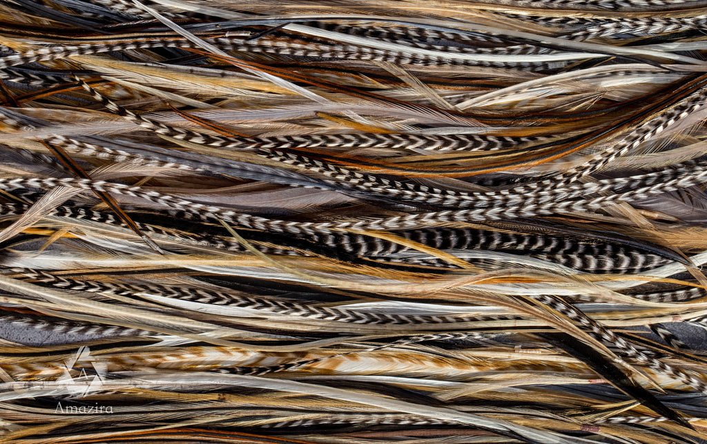 Natural grizzly feathers, 20-25 cm 8-11'