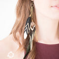 Black & Gold drop chain earrings