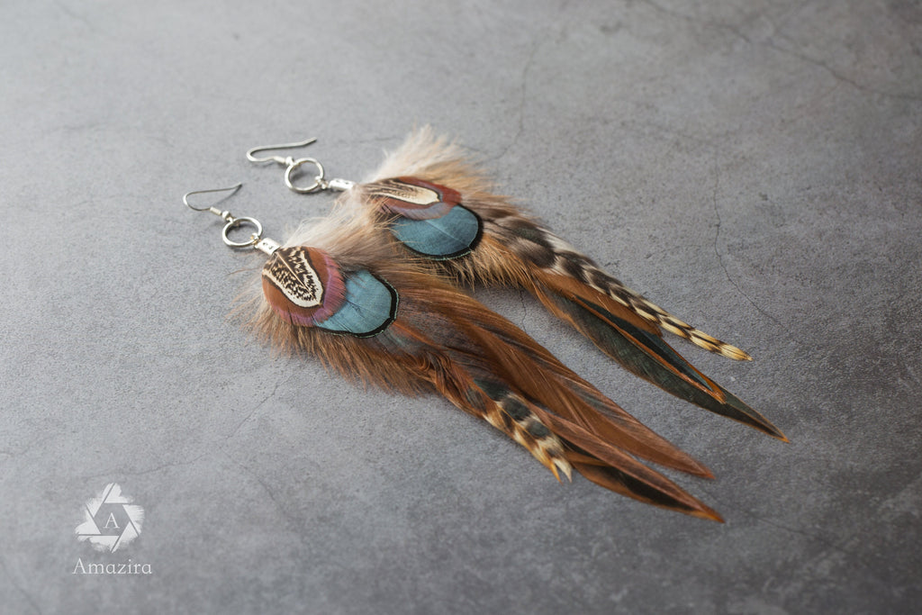 Natural Long Feather Earrings