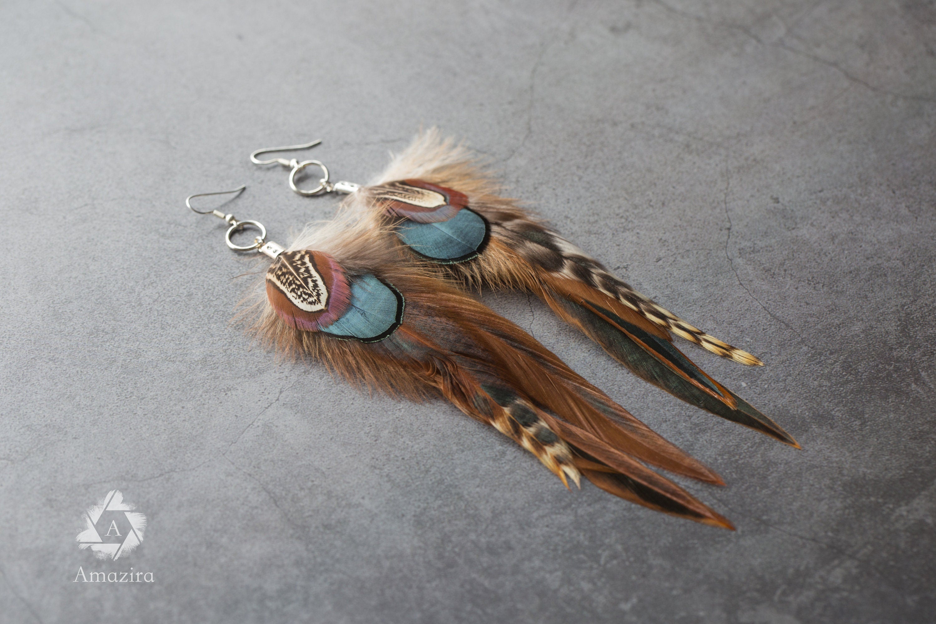Natural Long Feather Earrings