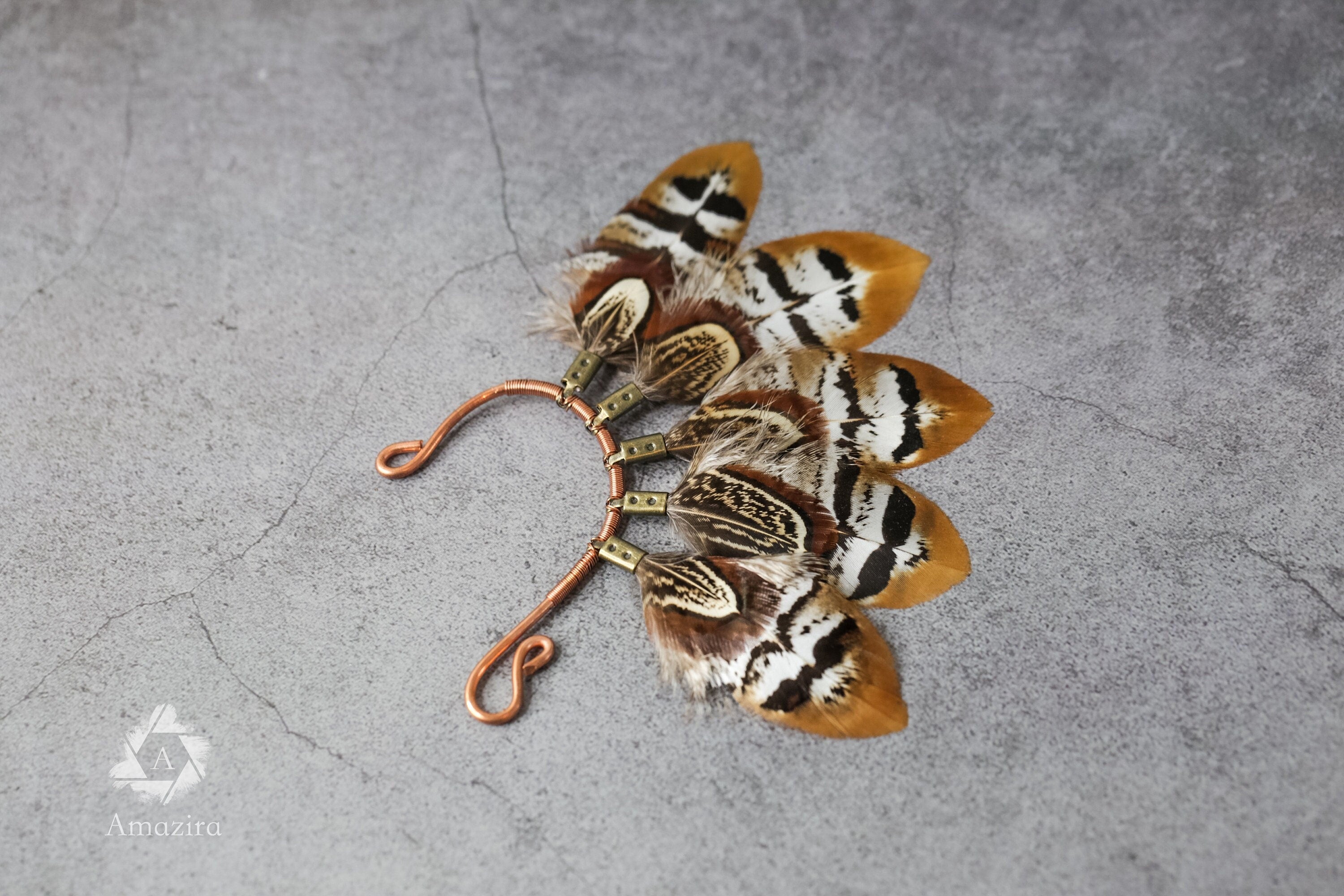 Mini owl feather ear cuff