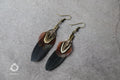 Unisex black feather earrings