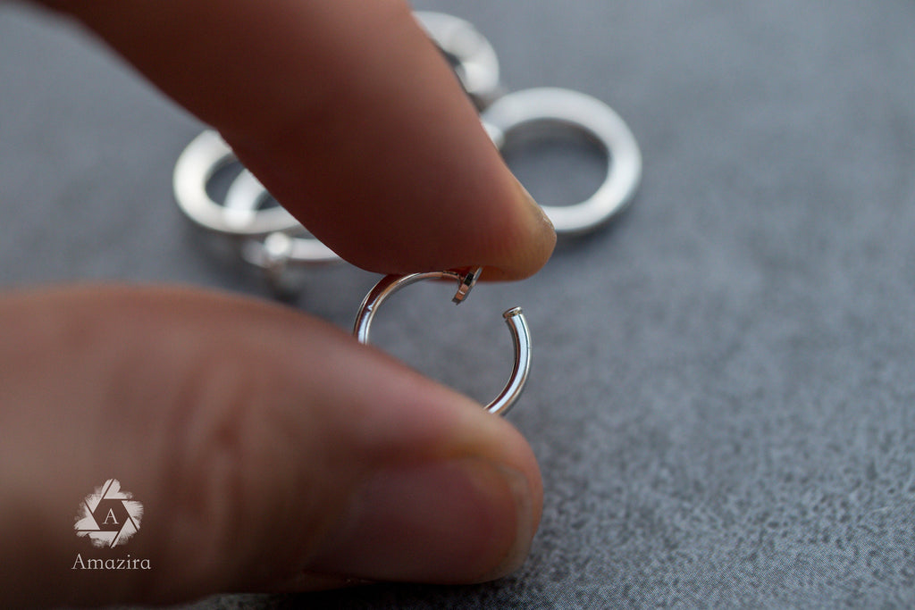 Bulk mini steel fake earrings hoops findings