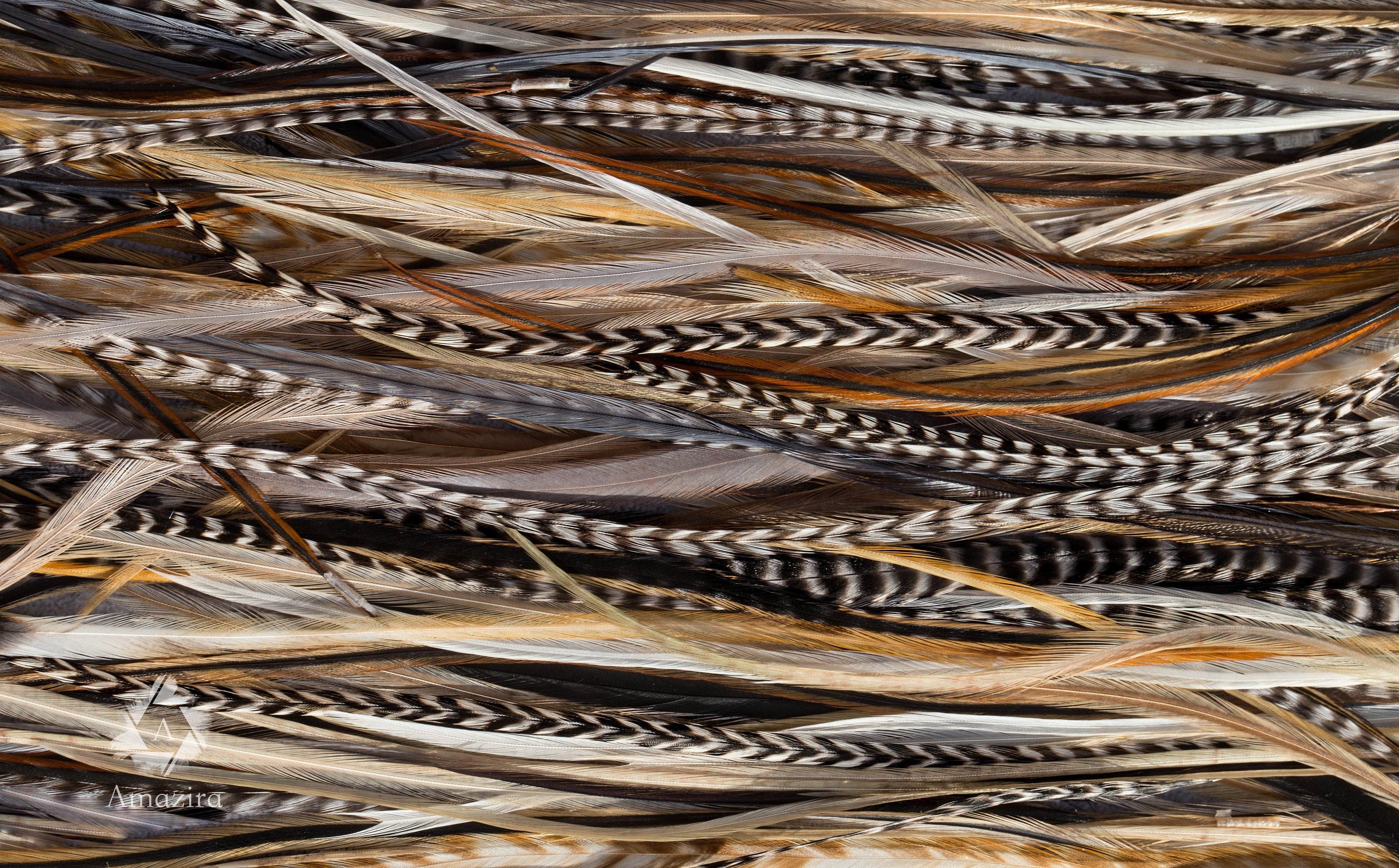 Natural grizzly feathers, 20-25 cm 8-11'