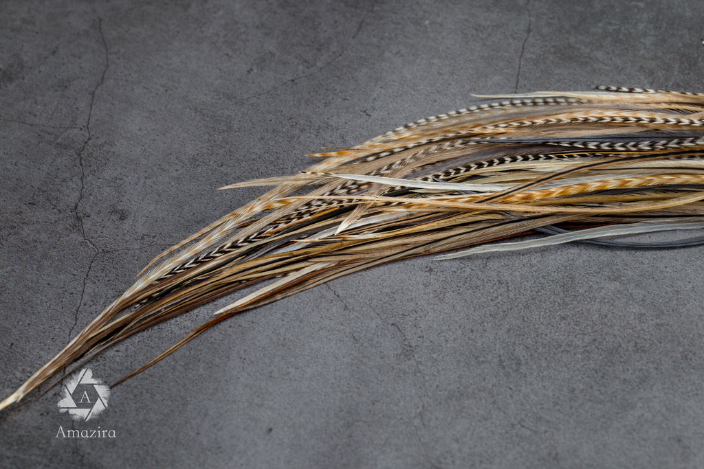 DIY 5 Feather Hair Extension Kit, 6-25cm / 6-15''