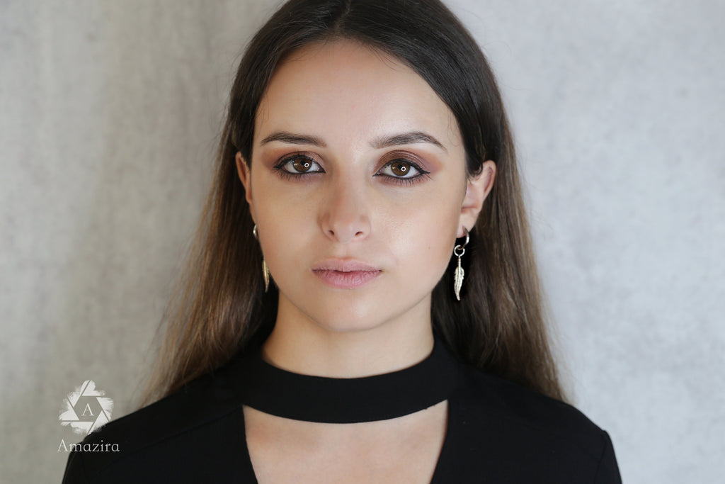 Small unisex 2 in 1 earrings