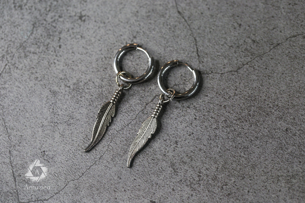 Small unisex 2 in 1 earrings