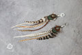 Natural Long Feather Earrings, Rooster Grizzly feathers, Bohemian hippie chic unique statement earrings, best friend gifts, gift for her mom