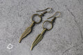 CLEARANCE LAST CHANCE! Unisex small delicate dangle silver and gold colour feather earrings, Stainless steel and brass boho earrings
