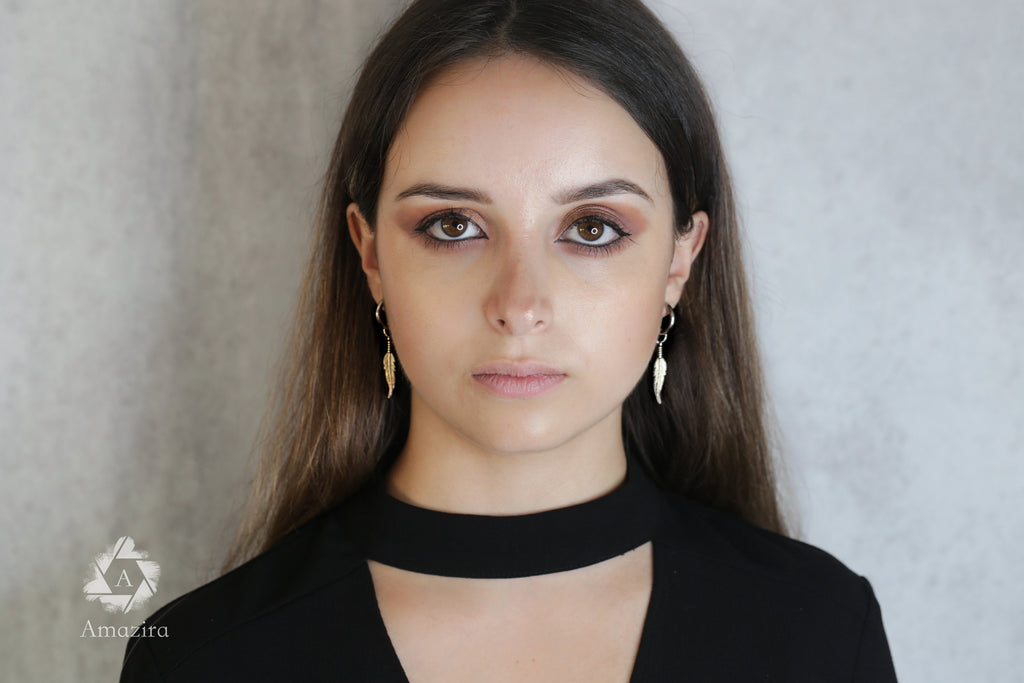 Small unisex 2 in 1 earrings