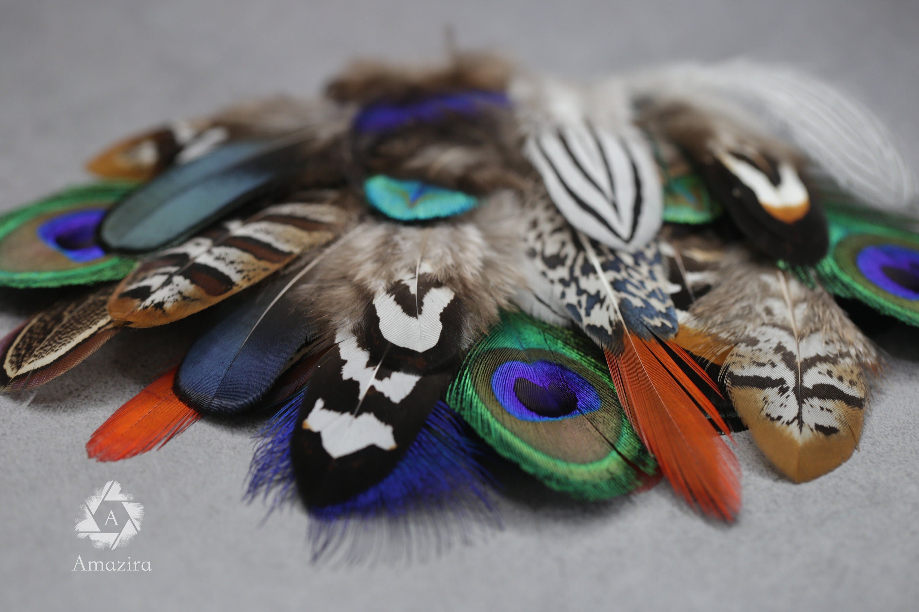 20 Mixed feather bag, Pheasant & Peacock Collection