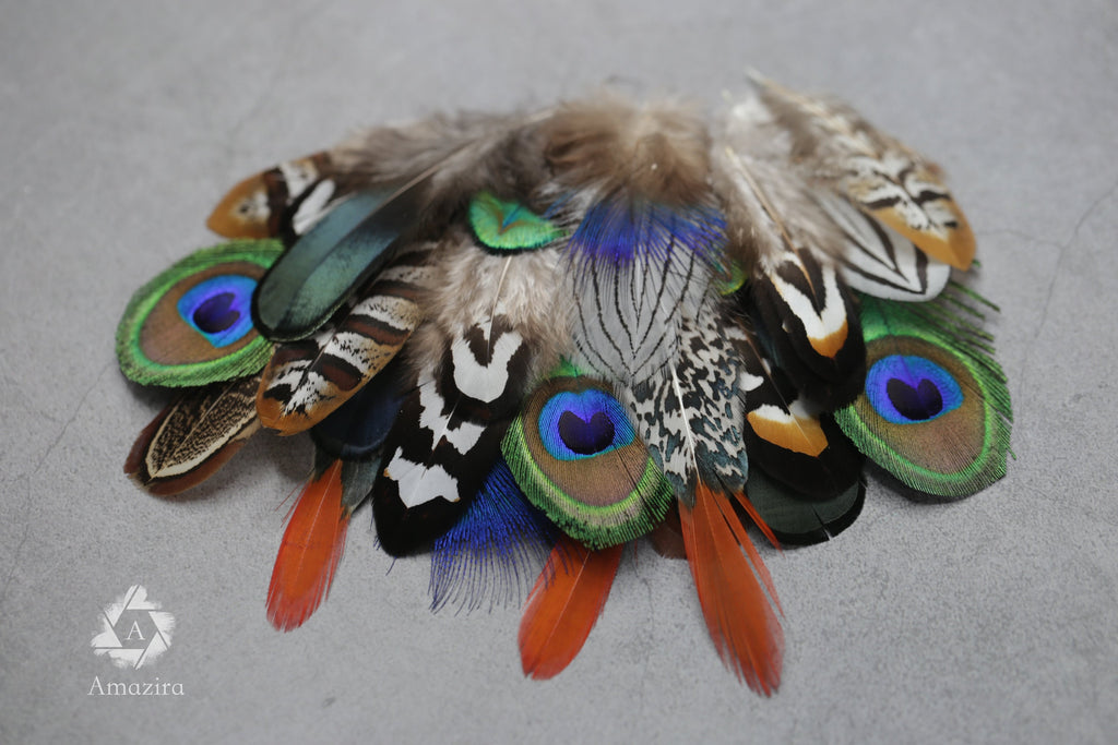 20 Mixed feather bag, Pheasant & Peacock Collection