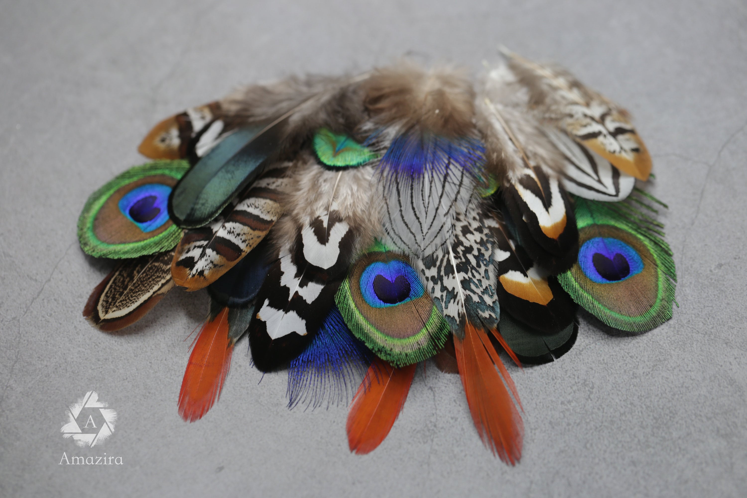 20 Mixed feather bag, Pheasant & Peacock Collection