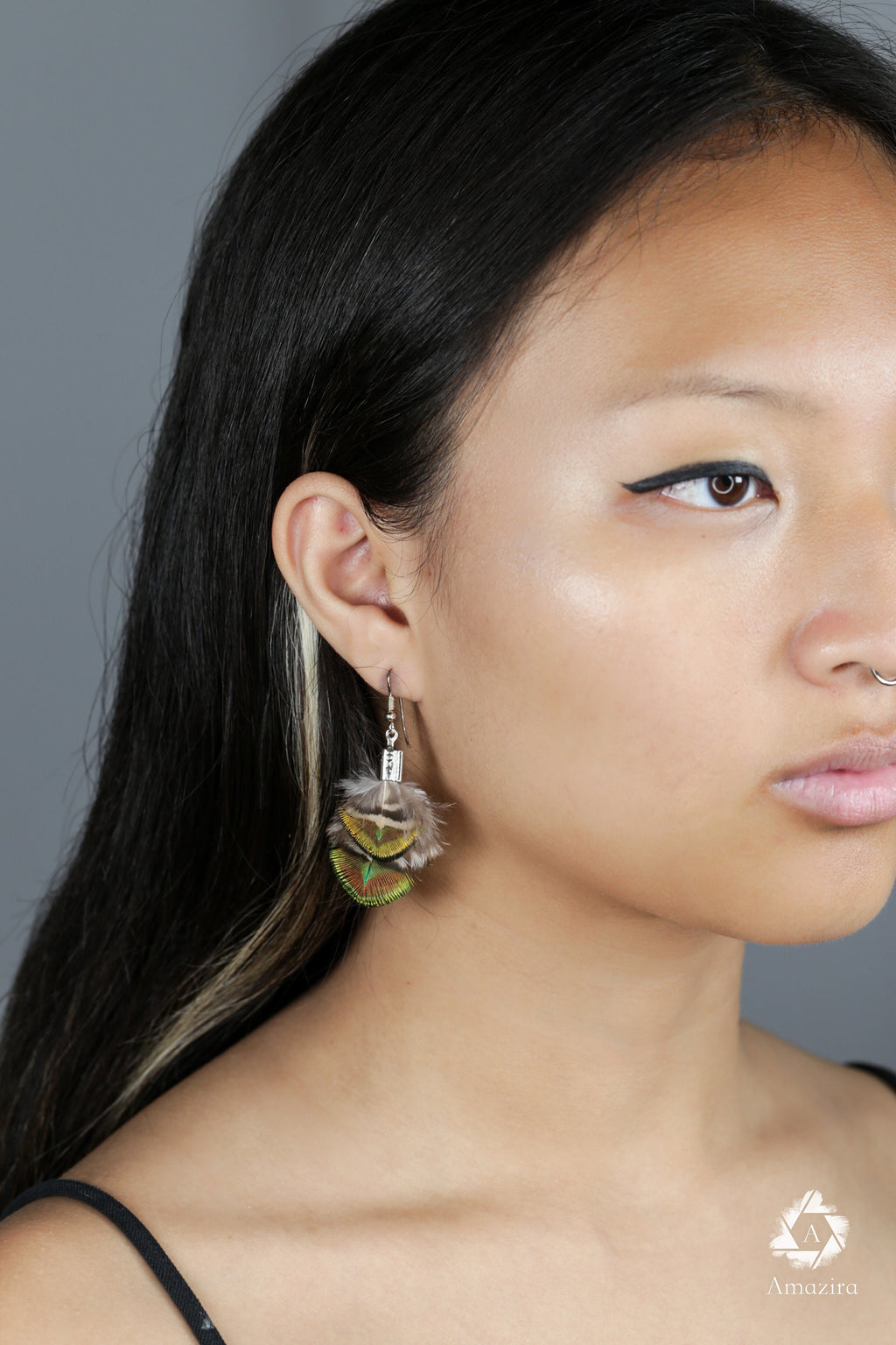 Mini peacock delicate earrings